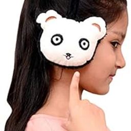 Panda Style Winter Fur Earmuffs (Black Color) for Girls Women Plush Faux Rabbit Fur Warm Winter Ear Muffs 1 Pcs-image-43