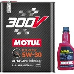 Motul 300V Power Racing 5W30 100% synthetic ester core hign performance engine oil 2L with Diesel System Clean Plus(200ml) Combos-image-70