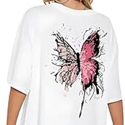 Women Graphic Printed Round Neck Oversized T-Shirt | Loose FIT Drop Shoulder T-Shirt, Baggy FIT-image-25