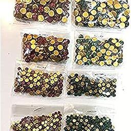 Epic Vault Tanjore Painting Kundan Round Stones Set (5mm-8mm), 100 stones x 8 packets(4 red,4 green)-image-17