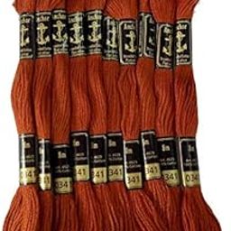 Anchor Cotton Skeins - Embroidery Threads Cross Stitch/Longstitch (00341 Brown) 8m x 10 nos-picture-11