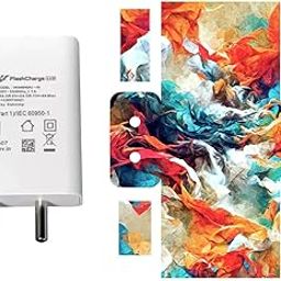 AtOdds - Compatible for Vivo Flash Charger (44W) - Charger/Adapter Skin Wrap (Abstract Flames)-5
