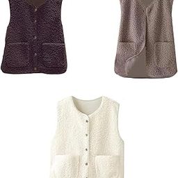 Womens Fleece Vest Soft Comfortable Warm Sleeveless for Autumn Spring Coffee|Clothing Shoes & Accessories | Womens Clothing | Coats & Jackets-image-51