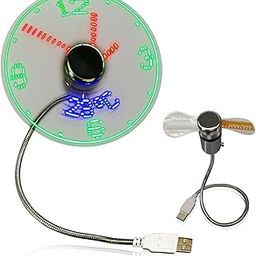 CLUB BOLLYWOOD® Led Clock Fan with Temperature Desktop Flexible Cooling Fan for Desk Summer Travel | Home Improvement | Heating, Cooling & Air | Portable Fans | Portable Fans | 1USB Clock Fan-image-24