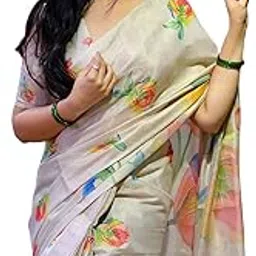 yashika Women Chanderi Silk Floral Printed Saree With Unstitched Blouse Piece |saree for Women | New Sari | Latest Saree-picture-38