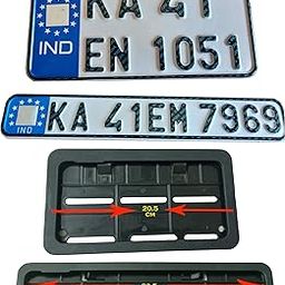 INNOVQARAJ Bike Ind Number Plate with Standard Size Frame | Front and Back Number Plate and Plate Cover in Parcel | No Serial Number on The Plate | Non Hsrp Plate-21