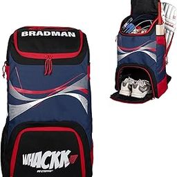 Bradman Cricket Kitbag |Player Edition 2 Bat Pocket Shoe Pocket |Big Main Comp Fit 14.75 inch Leg Pad |Bottle Holders |Easy Access Pocket (Red Navy)-image-49