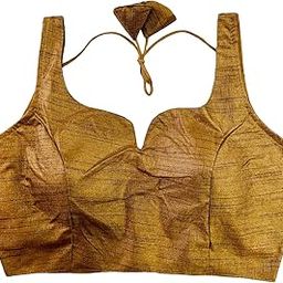 Women's Heavy Phantom Silk Bollywood Style Sleeveless Trendy Blouse(Veda)-image-62