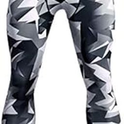 Ubervia Sports Running Football Training Fitness Compression Tights Pants for Men, Size:S(Red Lightning)-image-70