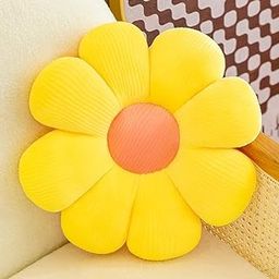 AVSHUB Cute Custom Cute Flowers Plush Pillow Daisy Sofa Cushion Soft Colorful Flowers Plush Toys Home Sofa Decoration Gift (Yellow-Color)-picture-23