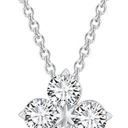 Cubic Zirconia Studded Stylish Pendant Necklace, Floral Shaped Pendant, Birthday Gift for girls and women Anniversary Gift for Wife-image-14