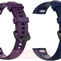 Epaal TPU Silicon Band Strap for Honor Band 5 / Honor Band 4 (Combo: Blue+Purple), Regular-21