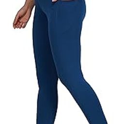 Imperative Neu Look Stretchable Gym Wear Leggings Ankle Length Workout Pants With Phone Pockets | Mid Waist Sports Fitness Yoga Track Pants For Girls & Women's (Airforce Blue, Size - Xl)-image-41