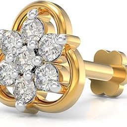925 Sterling Silver 18K Gold Plated Clover Radiance Nose Pin for Women and Girls | With Certificate of Authenticity and 925 Stamp-image-35