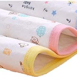 3pcs Pack Monvecle Baby Infant Cotton Waterproof Changing Pads Washable Resuable Diapers Liners Mats (3 Colors Pack-18"x14")-picture-13