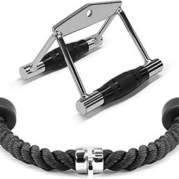 Yes4All Double D Handle Cable Attachment and Tricep Pull Down Rope – 2-in-1 Combo for Cable Machines-17