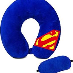 JUZZII Velvet Superhero SM Design Unisex U-Shaped Microfiber Soft Neck Pillow Eye Shade Sleeping mask for Travel, Car, Train, Flight, Bus - Blue-5