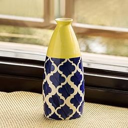 ExclusiveLane 'The Big-Neck' Moroccon Handpainted Artifacts for Living Room & Home Decorative Ceramic Flower Vase (11.4 cm x 11.4 cm x 25.9 cm, Blue) (EL-006-080)-image-15