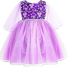 Dress for Girls Heart Embroidery Pattern Knee Length Traditional Applique Kerala Ethnic Cotton Frock for Baby Girls Zipper Cap Sleeve Birthday Dress for Girls-image-38