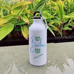 PALESAA Designer Best Brother Ever Printed Aluminium Sipper Bottle With Hook Ideal for all Age Groups (600, Round, 1, 600ml Sipper)-image-69