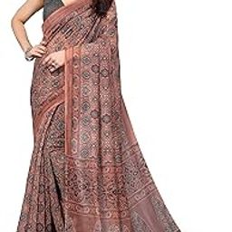 Women's Stylish Cotton Blend Ajrak Digital Printed Saree with Blouse Piece-image-87