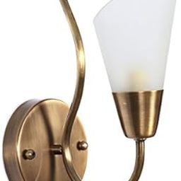 Fos Lighting Modern Cone Antique Brass Single Wall Sconce (Golden & White,corded-electric)-image-3