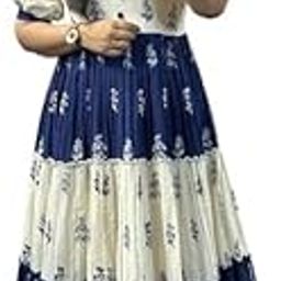 Women's Pure Rayon Anarkali Kurta, Kurti for Women | Floral Design Print | Western Maxi Fit & Flare Dress | Casual Spring and Everyday, Summer, Wear-3