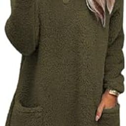 Women's Fluffy Fleece Sweatshirt Hoodie with Oversized Fit and Pockets for Comfort-picture-11