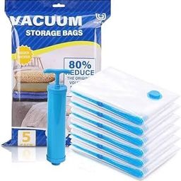 Vacuum Storage Bags Set with Hand Pump, 80% Space Saving, 5 Pieces (50x70cm, 60x80cm, 80x100cm)-image-75
