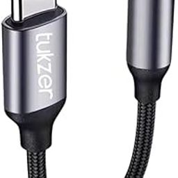 Tukzer Type C to 3.5mm Audio Jack Cable, DAC Headphone/Earphone Converter Adapter| Hi-Fi Stereo Auxiliary Cable for Smartphones, Tablets Other Type C Devices| Nylon Braided Material (12CM/ Grey)-32