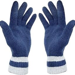 Women's Winter Warm Woollen Knitted Strip Gloves (Blue,Free Size)-image-49