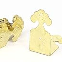 Ubersweet® Imported Chest Gift Box 46mm x 22mm Desk Edge Cover Corner Protector Gold Tone 10PCS-1