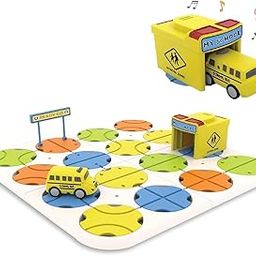 Laxvila DIY Track Maze Race Car Track Building Block Set 34 Pcs Educational Toy with Light Up Car Customizable Track Game STEM Learning Construction Playset for Kids (School Bus)-9