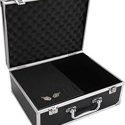 Generic Tattoo Case, Aluminum Alloy, Silver with Black accents, 12.6" x 9.5" x 5.1", Locking Mechanism, Tattoo Machine Carrying Case, Toiletry, Black-image-58