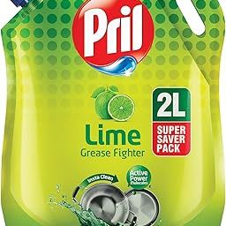 Pril Lime Liquid Dishwash Gel - 2 Litre Pouch | Dish Cleaning Liquid Gel with German Technology - Active Power Molecules Leaves No Residue, Grease Cleaner For All Types of Utensils-image-11
