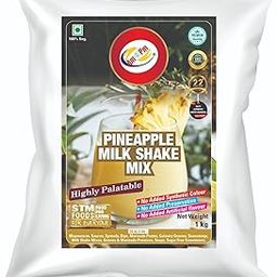 Am 2 Pm - Pineapple Milkshake Mix - 1 Kg | 100% Veg | Flavoured Milk shake Premix Powder | Instant Premix Drink Smooth and Velvety Milkshake Powder | Easy to Make Classic Drink (Pineapple Milk Shake Mix)-image-68