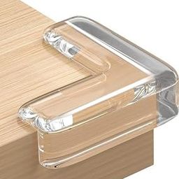 Kiyasu Clear Corner Protectors for Furniture – Transparent Baby Safety Table Edge Guards – Soft PVC, Adhesive-Based, 4-Pack-image-9