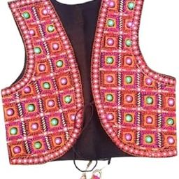 Outerwear Womens Multicolor Cotton Handmade Traditional Rajasthani Design front Embroidered Kutchi Work Jacket/Koti-picture-14