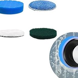 Supvox® 4Pcs Replacement Attachment Cleaning Kit for Electric Drill Scrub Brush, Sponge Pad, Scouring Pad, Fleece Buffing Pad, Microfiber Pad Universal Drill Brush Attachments-image-42