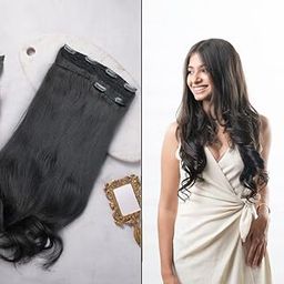 Hair Originals 100% Natural Human Hair Extensions- 3 Piece Clip Set - For Women - Natural Black, 20 Inches-image-21