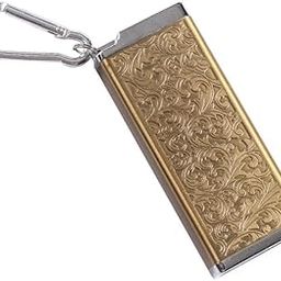 Compact Fireproof Aluminum Portable Ashtray with Keychain – Wear-Resistant Cigarette Holder with Vintage 3D Design (Gold & Silver, Large & Small Sizes) (GOLD, (L))-image-33