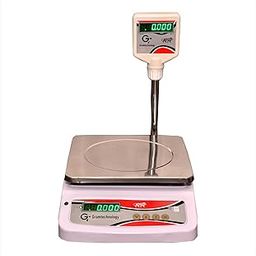 GRAMTECHNOLOGY Stainless Steel Weighing Scale 50kg x 10 gm Weight Machine for Shop, Factory, kirana shop, Sweet shop and other uses (50kg pole)-image-24