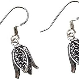 Silvertree925 Traditional Earrings in PURE Sterling Silver with Oxidized look (ST651)-image-18
