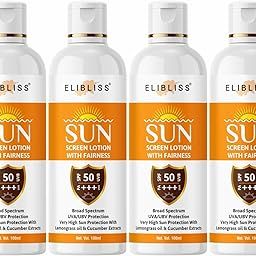 ELIBLISS Sunscreen Lotion SPF 50 PA++++With Lemongrass Oil & Cucumber Extracts for Lightweight, Non-Greasy, Fairness Formula-7