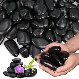 Lechloris 10Ib Black River Rocks for Landscaping-Polished Pebbles for Plants-Garden Decorative Stones-1-2" Large Plant Rocks,Ideal for Aquarium, Home Decor-image-47