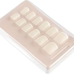 Beauté Secrets French Nail Tips Design 24 Pieces Full Cover Fake Nail Tips Acrylic Short False Nails with Designs for Women-18