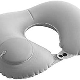 RATEHALF Inflatable Travel Neck Pillow Air Pump Comfortable U-Shape Headrest Support with Compression Bag for Office Train Car Airplane Sleep Cushion-image-45