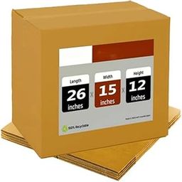 3‑Ply Brown Corrugated Boxes – Heavy‑Duty Cardboard Packaging for Shipping, Moving & Storage, Made‑in‑India Size - 26 x 15 x12 inch Pack of 5-image-69