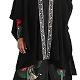 khaleej Women Cassandra Swarovski Cape (Black_Free Size)-picture-39