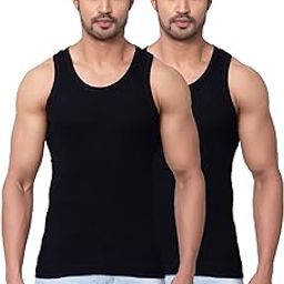 Originals Men's Solid 100% Combed Cotton Itch-Free & Comfortable Round Neck Sleeveless Under Regular Fit Shirt Tank Fit Vest Innerwear - Victory Durby | Pack of 2 Print May Vary-5